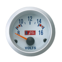 Billede af Autogauge voltmeter - Hvid - LAGERSALG
