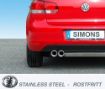 Billede af Simons catback udstødning Audi A3 8P/VW Golf 5/Golf 6 2x80 mm