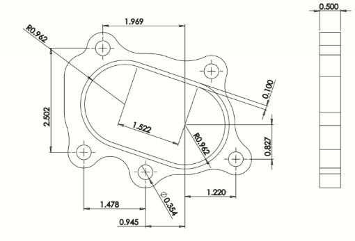 Billede af 5 boltet flange for turbo - Alm. jern - 14480