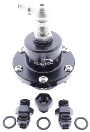 Billede af Qualitec high pressure brændstoftrykregulator 2x AN6 / 1x AN6 med nipler og manometer-prop