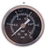 Billede af Benzintryks UR / viser / manometer 0-1 bar / 0-15PSI - Sort