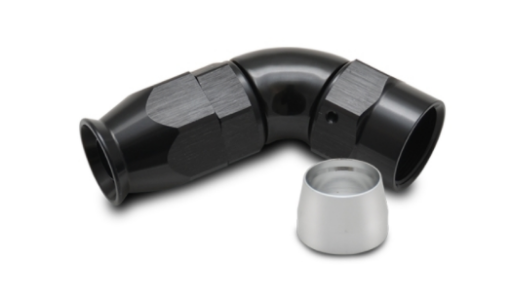 Billede af 60gr. PTFE AN fitting - AN-4- Sort - High flow