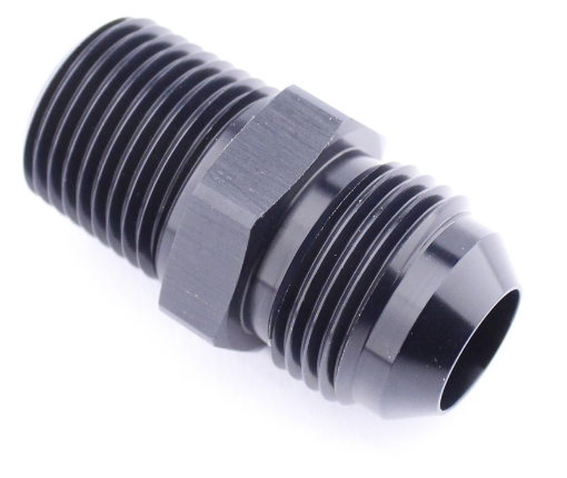 Billede af AN8 Han - 1/4"NPT Han - Nippel Fitting - Sort Alu