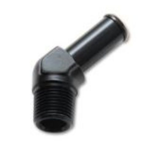 Billede af 45 gr. Slange fitting - 1/8"NPT -> 6,2mm.