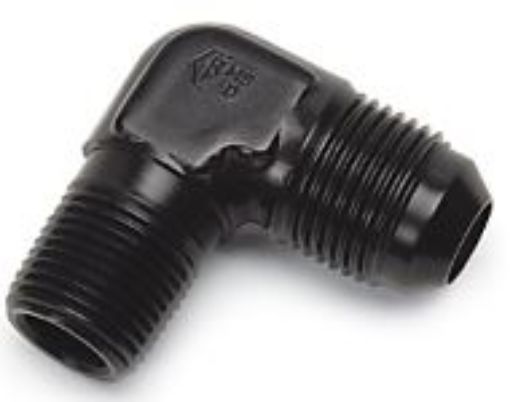 Billede af 90gr. AN fitting - 1/4"NPT -> AN8 - Sort