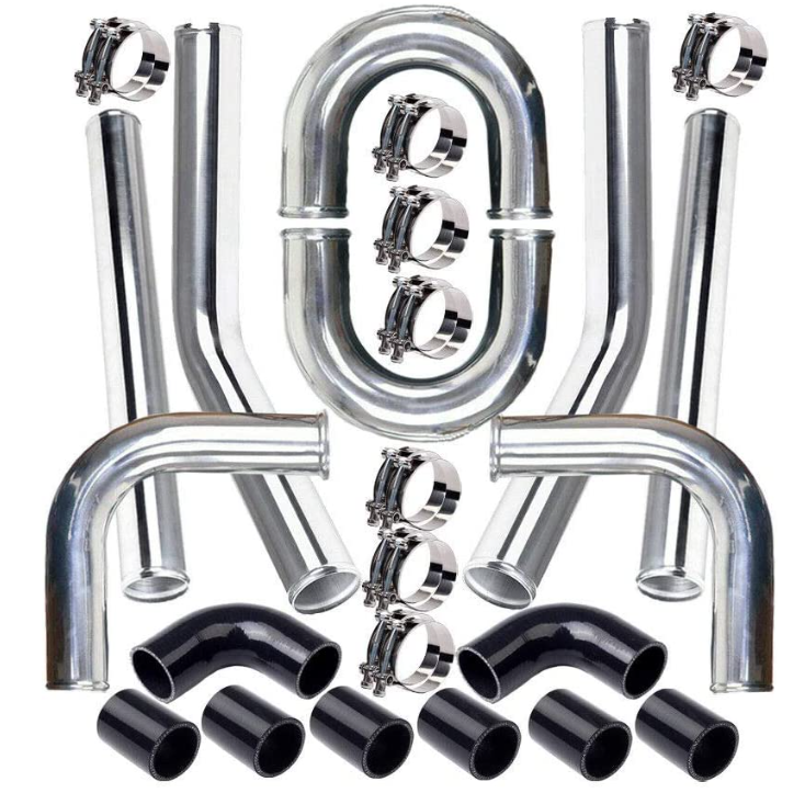 Intercooler piping kit 3" Black Qualitec.dk