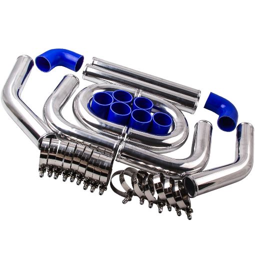 Intercooler piping kit 2.5" Blue Qualitec.dk