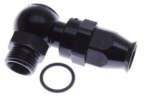 Billede af AN8 (3/4"-16 UNF) - > AN8 hose - 90gr. Black  - PTFE fitting - Banjo fit