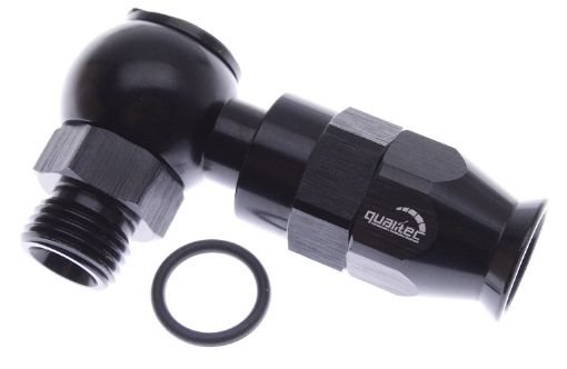 Billede af AN3 (3/8-24 UNF) - > AN3 hose - 90gr. Black  - PTFE fitting - Banjo fit