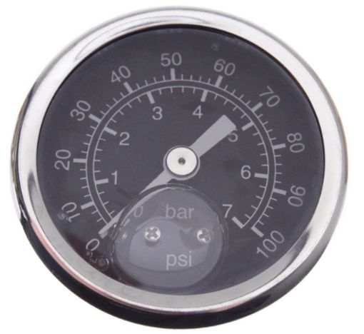 Billede af Benzintryks UR / viser / manometer - 0-7 bar - Black