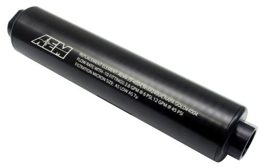 Billede af AEM Universal High Flow -10 AN Inline Black Fuel Filter