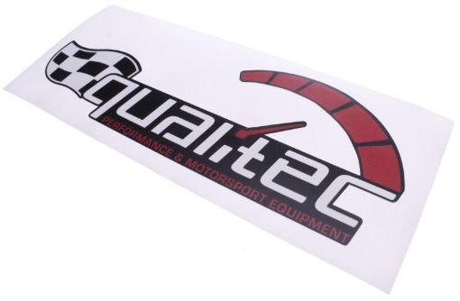 Billede af Qualitec sticker 125mm. - Black - Racing flag 