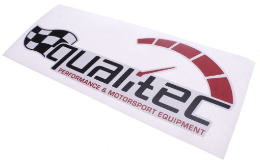 Billede af Qualitec sticker 125mm. - White - Racing flag 