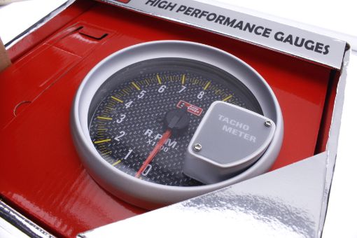 Billede af 5” Omdrejningstæller carbon - LAGERSALG