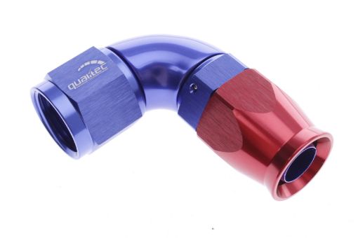 Billede af 90gr. PTFE AN fitting - AN-4 - Rød/Blå - High Flow