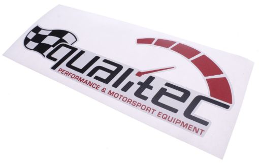 Billede af Qualitec sticker 500mm. - White - Racing flag