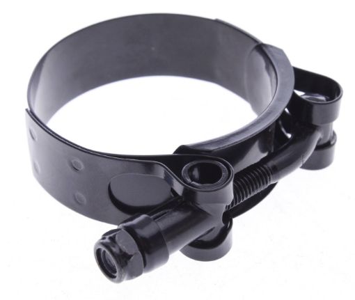 Billede af T-bolt rustfri spændebånd sort 4"