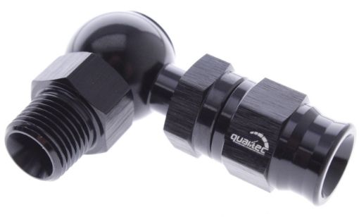 Billede af 1/8"-27 NPT - > AN3 hose - 90gr. Black  - PTFE fitting - Banjo fit