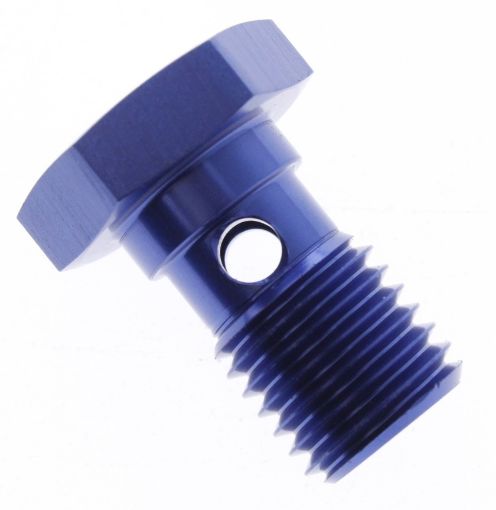 Billede af Banjo bolt - 3/8"-24 UNF - Blå Alu