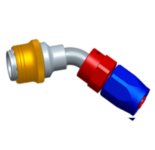 Billede af 45° Quick Connect Hose Ends -Black/Gold - AN6