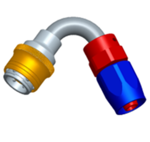 Billede af 120° Quick Connect Hose Ends -Black/Gold - AN4