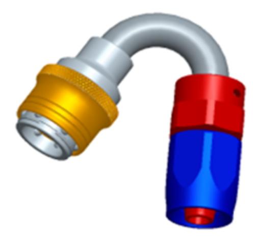 Billede af 150° Quick Connect Hose Ends -Black/Gold - AN4