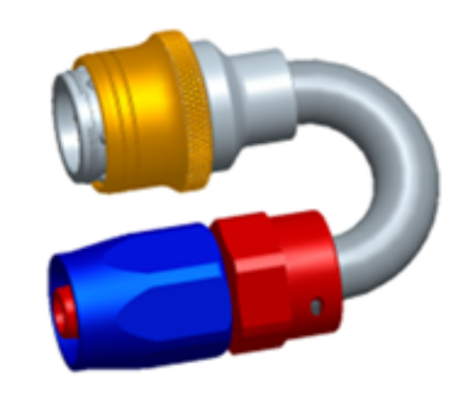 Billede af 180° Quick Connect Hose Ends -Black/Gold - AN10