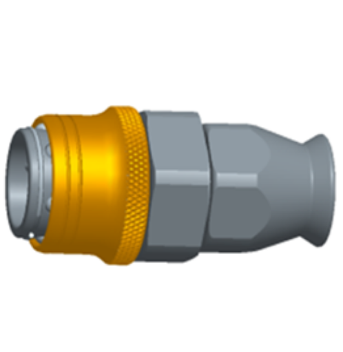 Billede af Straight PTFE Quick Connect Hose Ends -Black/Gold - AN12