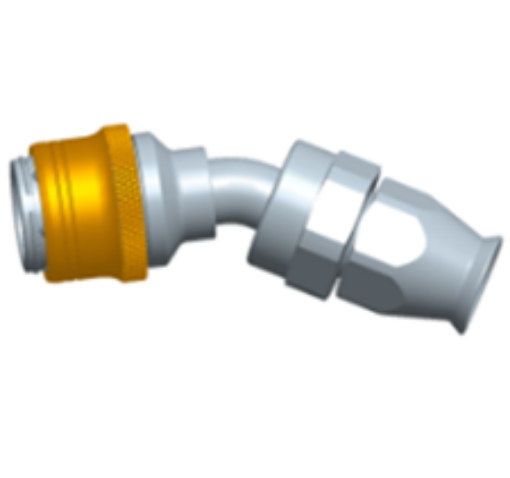 Billede af 30° PTFE Quick Connect Hose Ends -Black/Gold - AN4