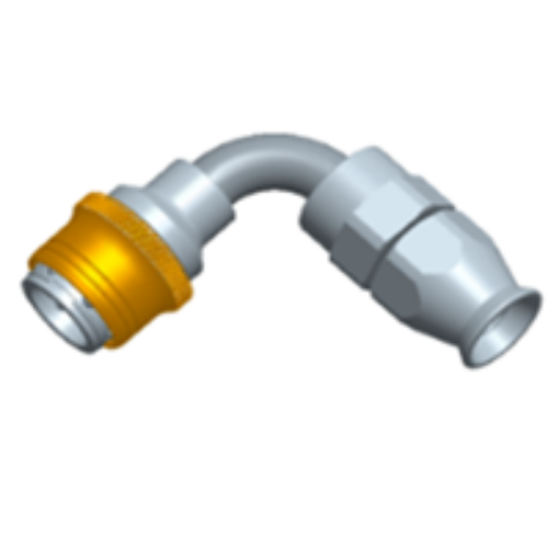 Billede af 90° PTFE Quick Connect Hose Ends -Black/Gold - AN8