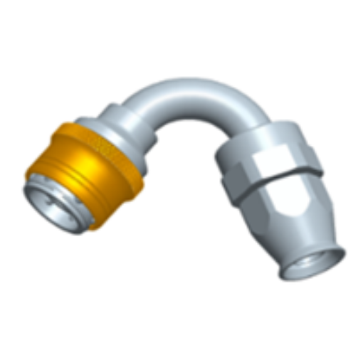 Billede af 120° PTFE Quick Connect Hose Ends -Black/Gold - AN16