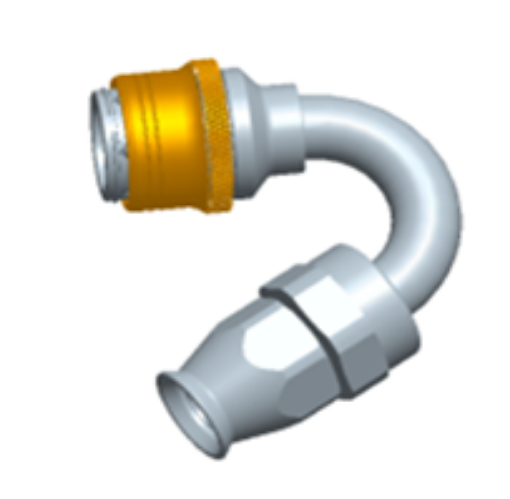 Billede af 150° PTFE Quick Connect Hose Ends -Black/Gold - AN16