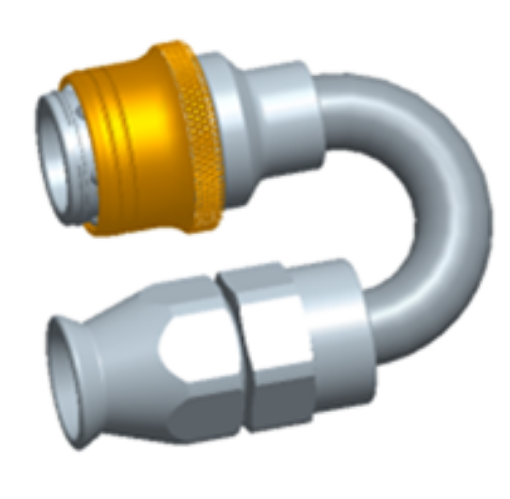 Billede af 180° PTFE Quick Connect Hose Ends -Black/Gold - AN6