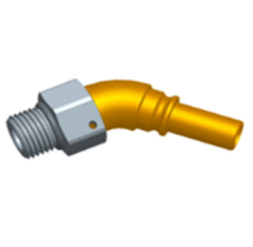 Billede af 45° AN10 - AN10 O-ring (7/8"x14 SAE UNF) - Black/Gold