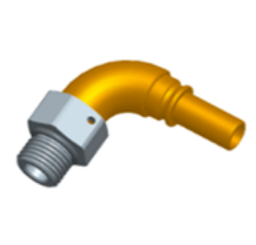 Billede af 90° AN8 - AN8 O-ring (3/4"x16 SAE UNF) - Black/Gold