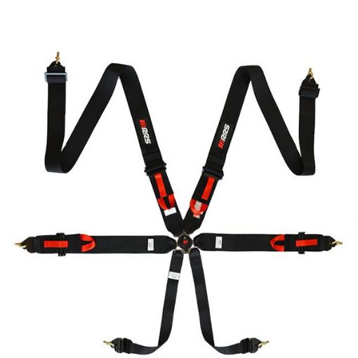 Billede af RRS FIA R6 2,9 Kg Sort Sikkerhedssele (6-Punkts)