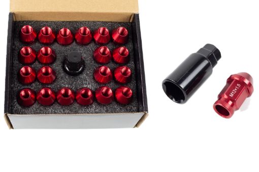 Billede af Aluminium Wheel nuts - M12*1.5 - RED - 20 pc set
