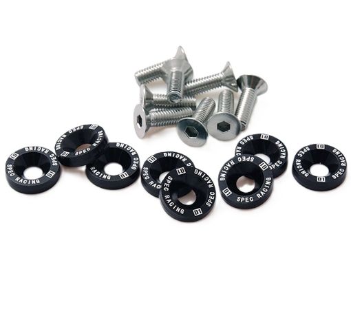 Billede af 8 x M6x20 Stål bolte + skiver - Sort