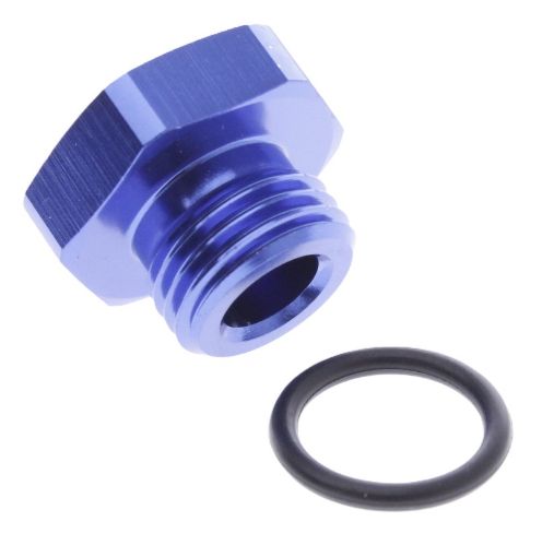 Billede af AN6 Prop - Han O-ring - Blå Alu