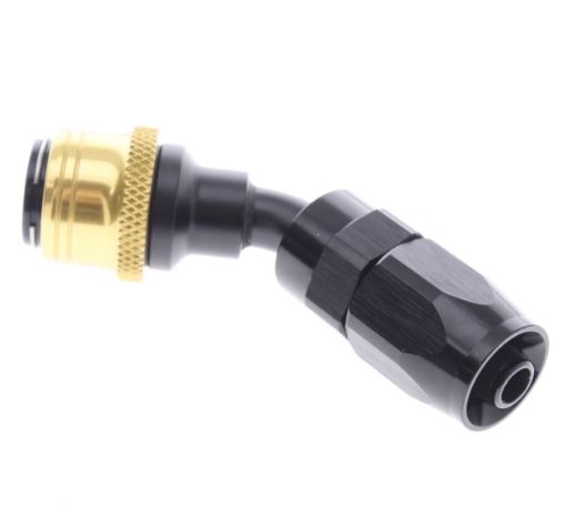 Billede af 45° Quick Connect Hose Ends -Black/Gold - AN16