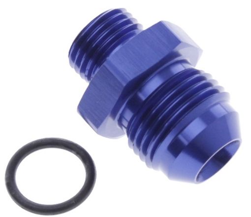 Billede af AN6 Han - AN10 O-ring (7/8"x14 SAE UNF) Han - Nippel Fitting - Blå Alu