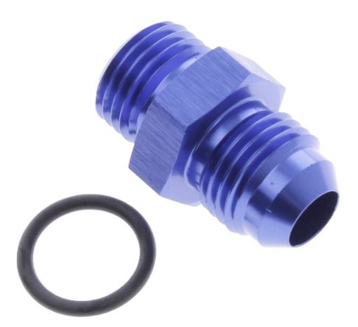 Billede af AN10 Han - AN10 O-ring (7/8"x14 SAE UNF) Han - Nippel Fitting - Blå Alu