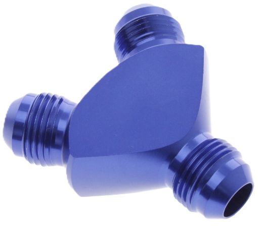 Billede af AN6 Han - 2xAN6 Han - Y-Samler Union - Blå Alu