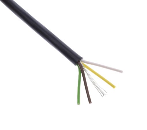 Billede af 4 ledet skærmet kabel - Sort