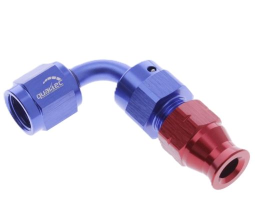 Billede af 90gr. AN fitting - Tube To female Adapter AN-4 - Rød/Blå - 1/4" (6,35mm.)