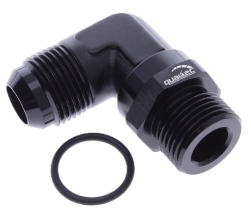 Billede af 90gr. AN fitting - AN8 - 7/8"-20 SAE UNF - Sort