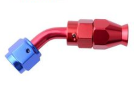 Billede af 45gr. AN Fitting - Tube to Female 4-AN - Rød/Blå - 1/4" (6,35mm.)