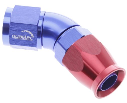 Billede af 45gr. PTFE AN fitting - AN-6 - Rød/Blå - High Flow