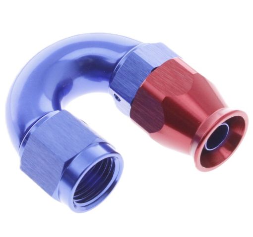 Billede af 180gr. PTFE AN fitting - AN-10 - Rød/Blå - High Flow