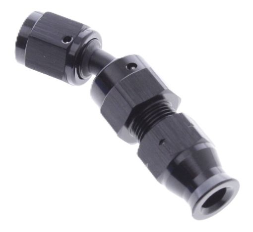 Billede af 45gr. AN Fitting - Tube to Female 6-AN - Sort - 3/8" (9,52mm.)